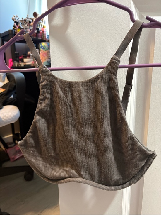 SKIMS Tops - SKIMS Ribbed Tank Crop Top in Brown